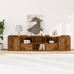 Berkfield Corner Cabinet Old Wood 200X40X45 Cm Engineered Wood - thumbnail 3