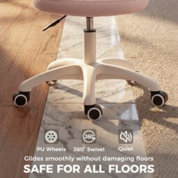 Homcom Armless Office Chair With Mesh Back, Pink - thumbnail 7