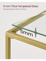 LEDREM Console Table, Side Table, Tempered Glass Tabletop, Modern Sofa Table, 2 Shelves, For Living Room, Hallway - thumbnail 5