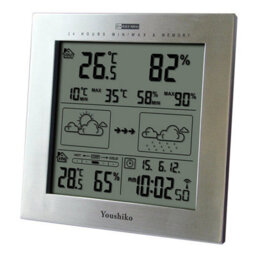 Youshiko Weather Station With Radio Controlled Clock  Indoor Outdoor Temperature Thermometer, Humidity, Date & Frost Alarm - thumbnail 1