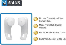 SISI UK Curtain Track Glider Hooks White Plastic Integra Curtain Rail Track Hooks Slider For Window And Shower Curtain Pack Of 20 - thumbnail 3