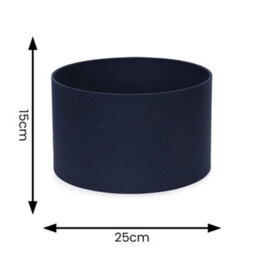 Valuelights Reni Pair Of Navy Fabric Drum Ceiling Lamp Shades (D)25Cm - thumbnail 7