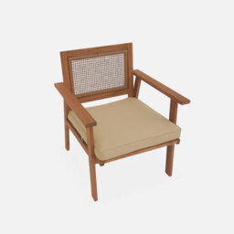 Sweeek - Acacia Wood And Cane Garden Set 4 Seats Bohémia Natural 117X64X74 Cm - thumbnail 4