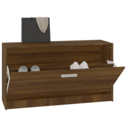 Berkfield Durable Shoe Bench Brown Oak 80X24X45 Cm Engineered Wood - thumbnail 4