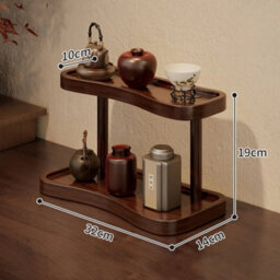 2 Tier Bamboo Desktop Organizer Stand Bookcase Table Rack Kitchen Storage Shelf - thumbnail 2