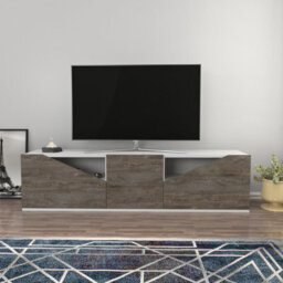 Decorotika Carson Tv Stand Tv Unit For Tv's Up To 72 Inch White And Wenge - thumbnail 3