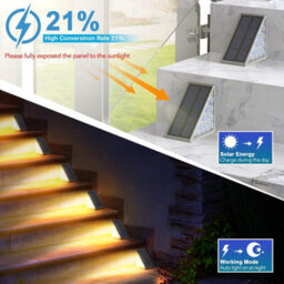 2Pk Led Solar Step Lights - Waterproof Outdoor Stair & Deck Lights For Yard, Patio, Pathway (Warm White) - thumbnail 3