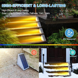 2Pk Led Solar Step Lights - Waterproof Outdoor Stair & Deck Lights For Yard, Patio, Pathway (Warm White) - thumbnail 2
