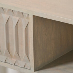 Pacific Lifestyle Light Grey Mango Wood Console Table With 1 Drawer And Open Storage Niche 120Cm, Khao - thumbnail 5