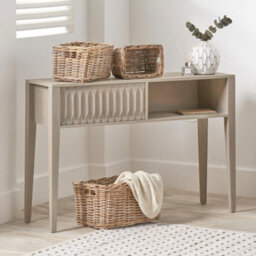 Pacific Lifestyle Light Grey Mango Wood Console Table With 1 Drawer And Open Storage Niche 120Cm, Khao - thumbnail 7