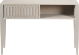 Pacific Lifestyle Light Grey Mango Wood Console Table With 1 Drawer And Open Storage Niche 120Cm, Khao - thumbnail 2