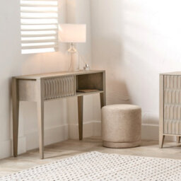 Pacific Lifestyle Light Grey Mango Wood Console Table With 1 Drawer And Open Storage Niche 120Cm, Khao - thumbnail 8