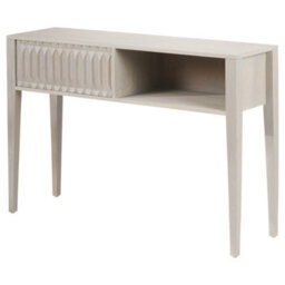 Pacific Lifestyle Light Grey Mango Wood Console Table With 1 Drawer And Open Storage Niche 120Cm, Khao - thumbnail 9