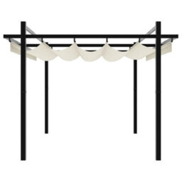 Walplus Garden Gazebo With Retractable Roof Cream 3X3 M Aluminium - thumbnail 5