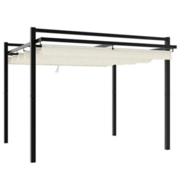 Walplus Garden Gazebo With Retractable Roof Cream 3X3 M Aluminium - thumbnail 6