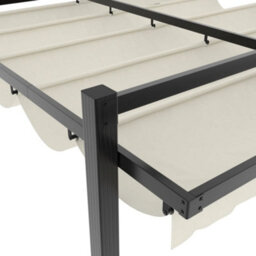 Walplus Garden Gazebo With Retractable Roof Cream 3X3 M Aluminium - thumbnail 7