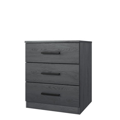 Arte Elegant Galaxy Bedside Table 460mm In Oak Carbon - Compact Storage Solution H560mm D410mm - image 1