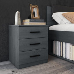 Arte Elegant Galaxy Bedside Table 460mm In Oak Carbon - Compact Storage Solution H560mm D410mm - thumbnail 5