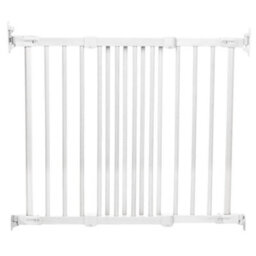 Safetots Diagonal Fit Baby Gate, 67Cm - 105.5Cm, White Wood, Multi Fit Stair Gate, Diagonal Fit Safety Gate - thumbnail 1