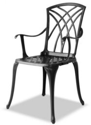 Centurion Supports Oshowa Garden And Patio Table And 2 Large Chairs With Armrests Cast Aluminium Bistro Set Black - thumbnail 3