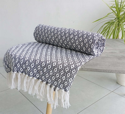 Homespace Direct Ltd Rapport Home Eden Blanket/throw Charcoal 127X152Cm - image 1
