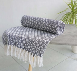 Homespace Direct Ltd Rapport Home Eden Blanket/throw Charcoal 127X152Cm - thumbnail 1