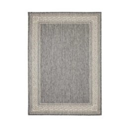 Melrose County Flatweave Grey Bordered Indoor Non-Slip Area Rug 080/150Cm - thumbnail 5