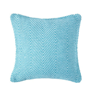 Homescapes Cotton Teal Halden Chevron Cushion Cover, 60 X 60 Cm - image 1