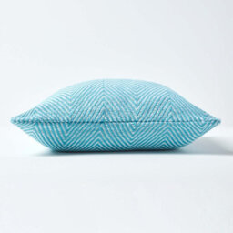 Homescapes Cotton Teal Halden Chevron Cushion Cover, 60 X 60 Cm - thumbnail 2
