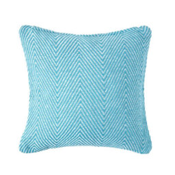 Homescapes Cotton Teal Halden Chevron Cushion Cover, 60 X 60 Cm