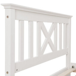 Matteo Sturdy Single Wooden Bed Frame With Storage Drawers, Solid Pine, 3Ft, White, 90X190Cm - thumbnail 5