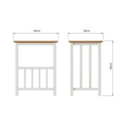 Linen Cream Magazine Rack Oak Veneer Assembled Coffee Side Table - thumbnail 2