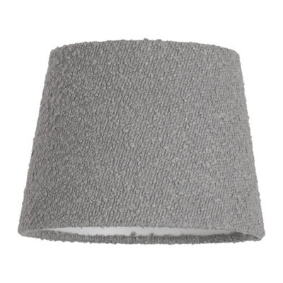 Valuelights Rory Grey Boucle Fabric Taper Easy Fit Ceiling Table Floor Lamp Shade With Bulb (D)22Cm - image 1