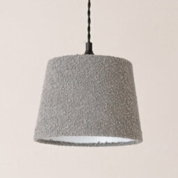 Valuelights Rory Grey Boucle Fabric Taper Easy Fit Ceiling Table Floor Lamp Shade With Bulb (D)22Cm - thumbnail 4
