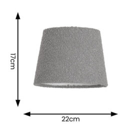 Valuelights Rory Grey Boucle Fabric Taper Easy Fit Ceiling Table Floor Lamp Shade With Bulb (D)22Cm - thumbnail 5