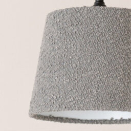 Valuelights Rory Grey Boucle Fabric Taper Easy Fit Ceiling Table Floor Lamp Shade With Bulb (D)22Cm - thumbnail 3
