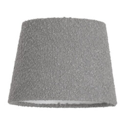 Valuelights Rory Grey Boucle Fabric Taper Easy Fit Ceiling Table Floor Lamp Shade With Bulb (D)22Cm