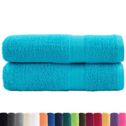 Berkfield Durable Premium Hand Towels Solund 2 Pcs Turquoise 50X100 Cm 600 Gsm