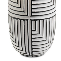Furniturebox Uk Maze Grey & Black Patterned Ceramic Round Table Lamp - thumbnail 7