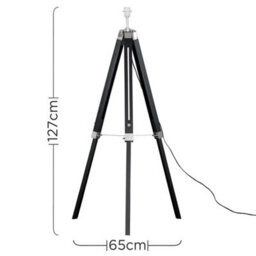 Tall Tripod Floor Lamp Base Standard Free Standing Living Room Light Lighting - thumbnail 2