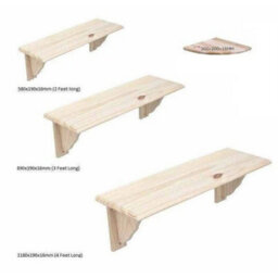 Natural Wood Wooden Shelves Storage Unit Kit & Fitting Wall Mounted Corner Shelf   200  200  16mm Corner Shelf - thumbnail 4