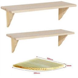 Natural Wood Wooden Shelves Storage Unit Kit & Fitting Wall Mounted Corner Shelf   200  200  16mm Corner Shelf