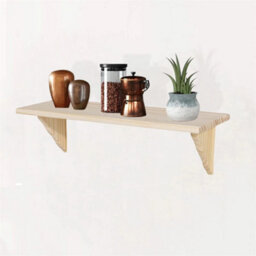 Natural Wood Wooden Shelves Storage Unit Kit & Fitting Wall Mounted Corner Shelf   200  200  16mm Corner Shelf - thumbnail 5