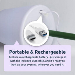 idooka Outdoor Standing Lamp 30Cm Usb Rechargeable Led Colour Modes Green Base - thumbnail 4