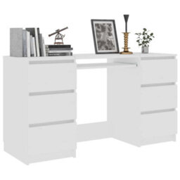 Berkfield Durable Writing Desk White 140X50X77 Cm Engineered Wood - thumbnail 3