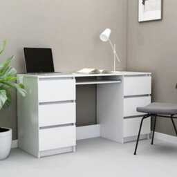 Berkfield Durable Writing Desk White 140X50X77 Cm Engineered Wood - thumbnail 2