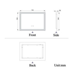 AVER-GROWTH Led Bathroom Mirror With Bluetooth 3 Colour Lights Anti-Fog Touch/wall Switch Vertical/horizontal Brightness Memory 700X500mm - thumbnail 9