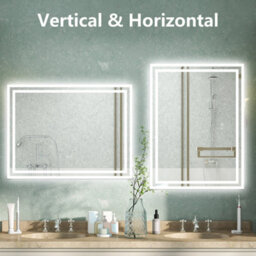 AVER-GROWTH Led Bathroom Mirror With Bluetooth 3 Colour Lights Anti-Fog Touch/wall Switch Vertical/horizontal Brightness Memory 700X500mm - thumbnail 7