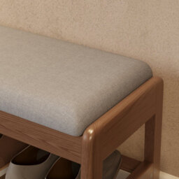 Yqjjgl Stylish Solid Wood Shoe Storage Bench With Flip-Top Seat And Hidden Storage In Walnut 60Cm Shoe Rack - thumbnail 5