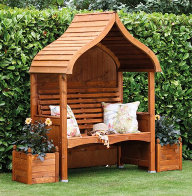 "Oakley Wooden Garden Arbour ""orchard"" Stained In Beech Stain" - image 1